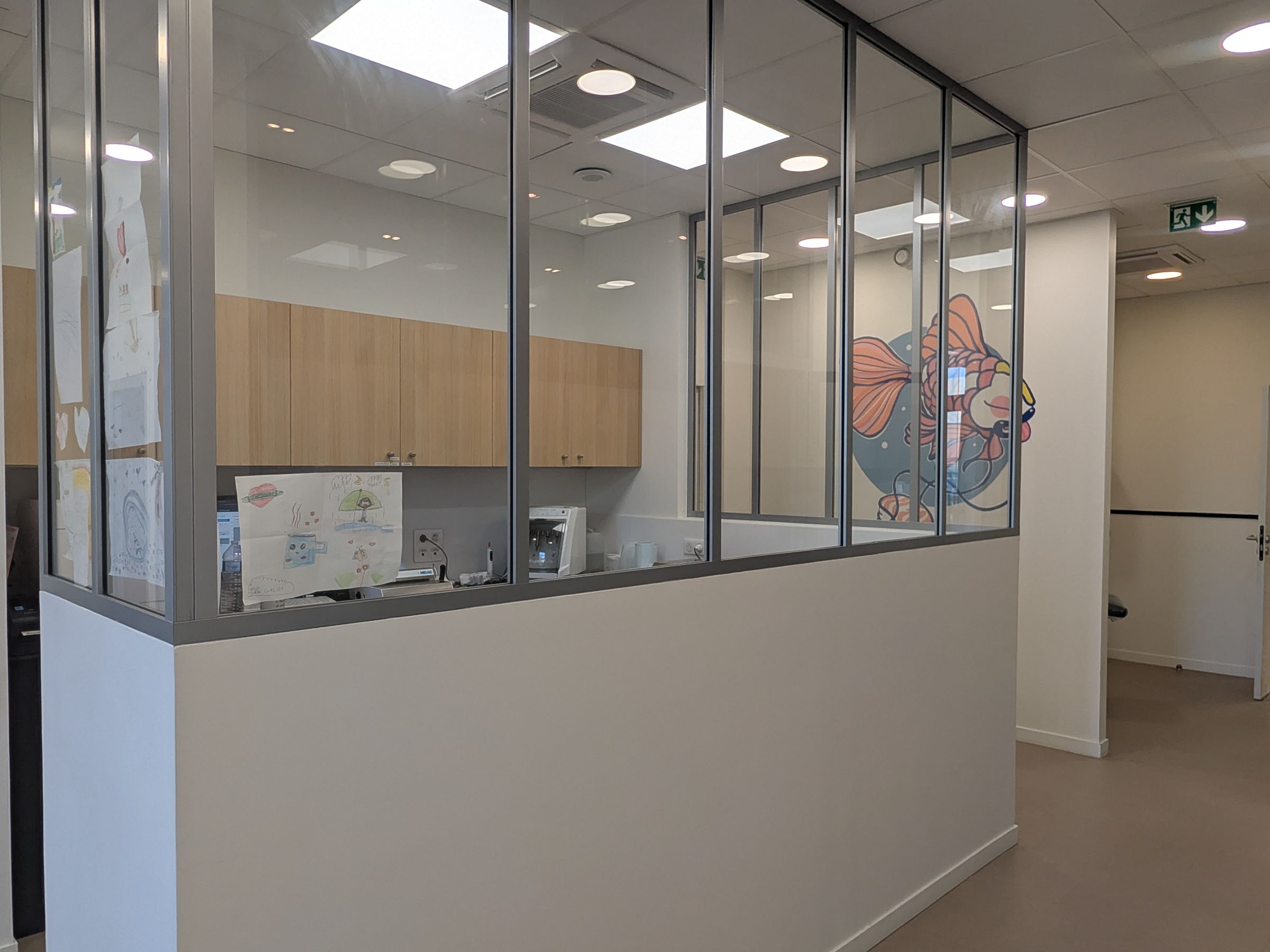 Salle de stérilisation vitrée